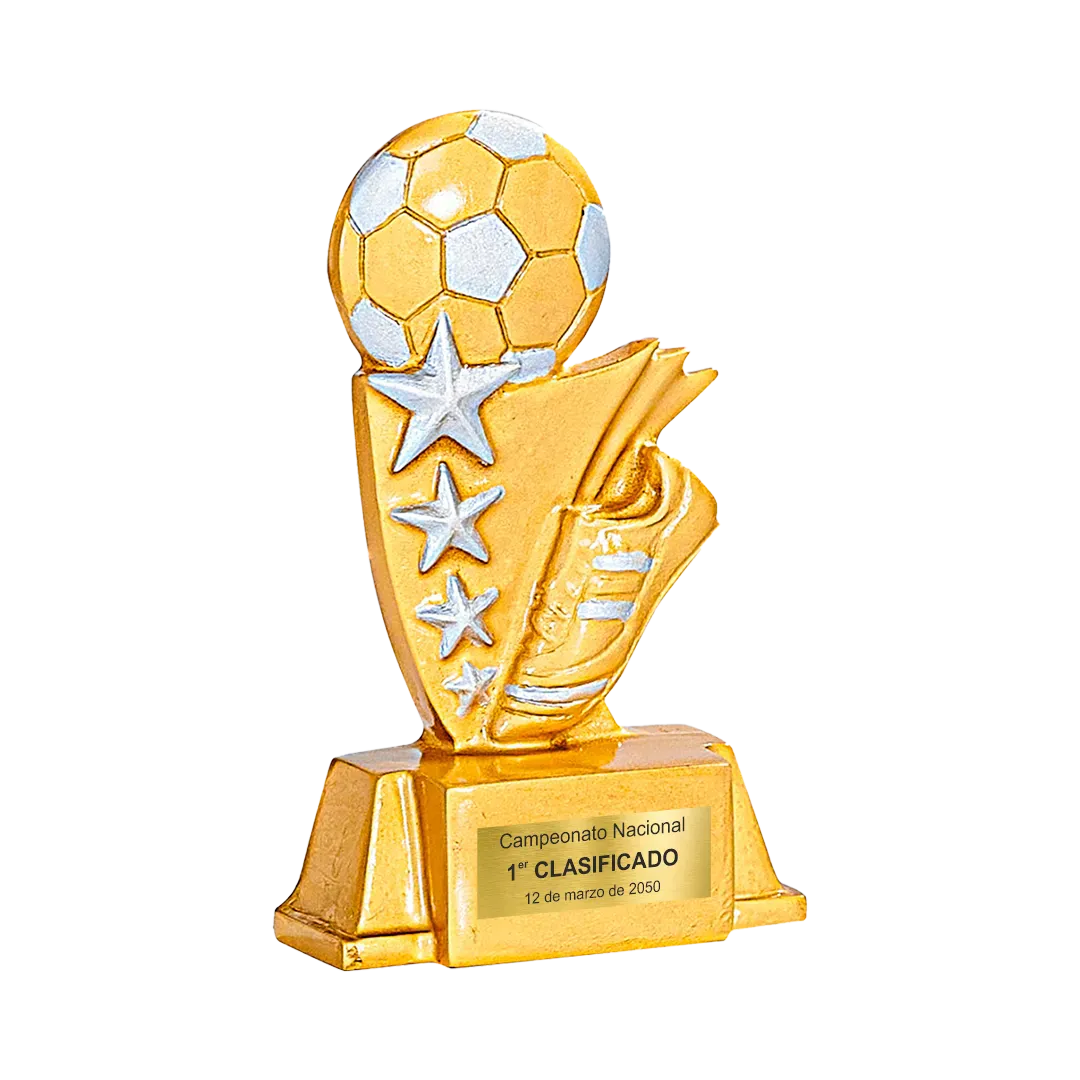Trofeo alegórico de resina Elyon ejemplo