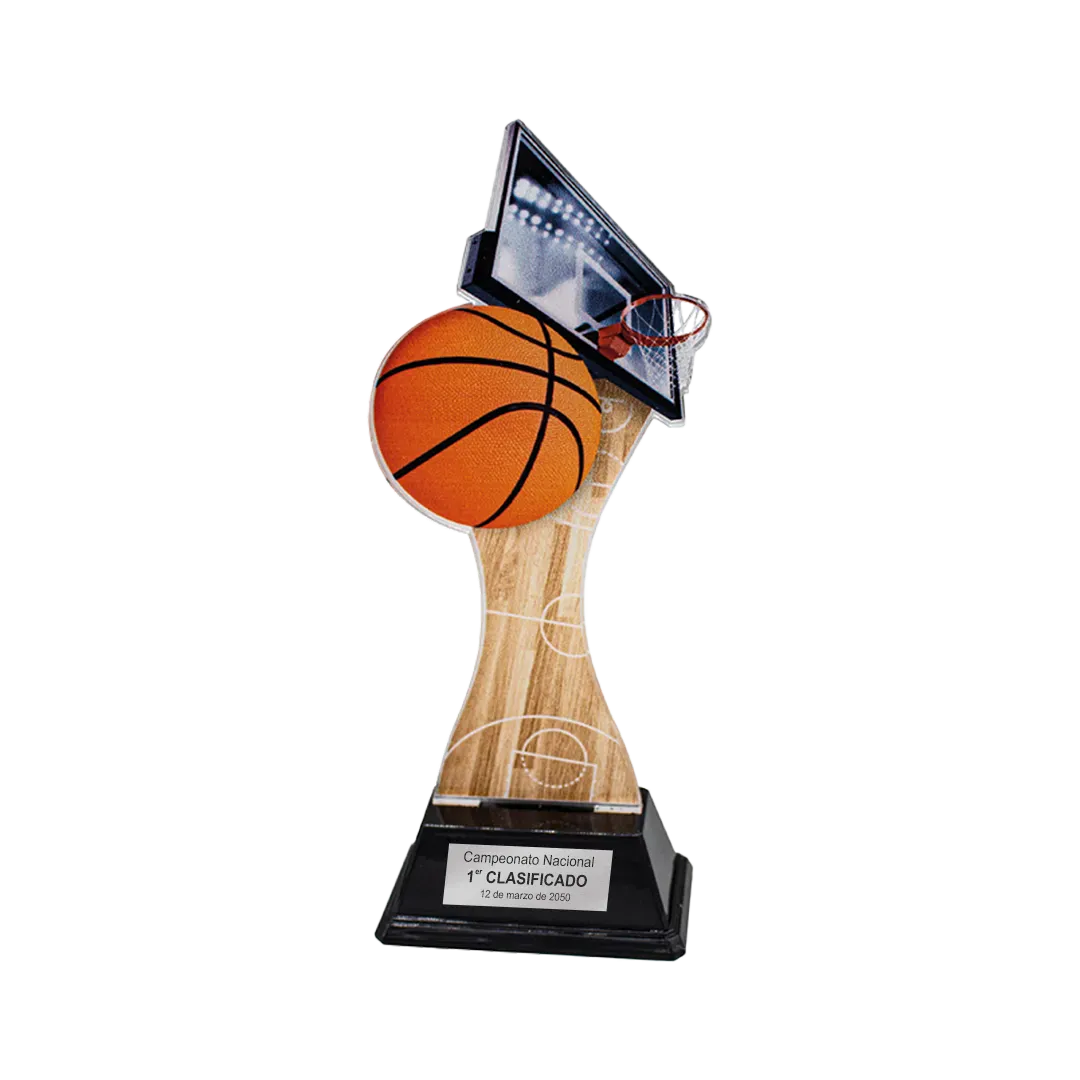 Trofeo alegórico metacrilato Kaionis ejemplo