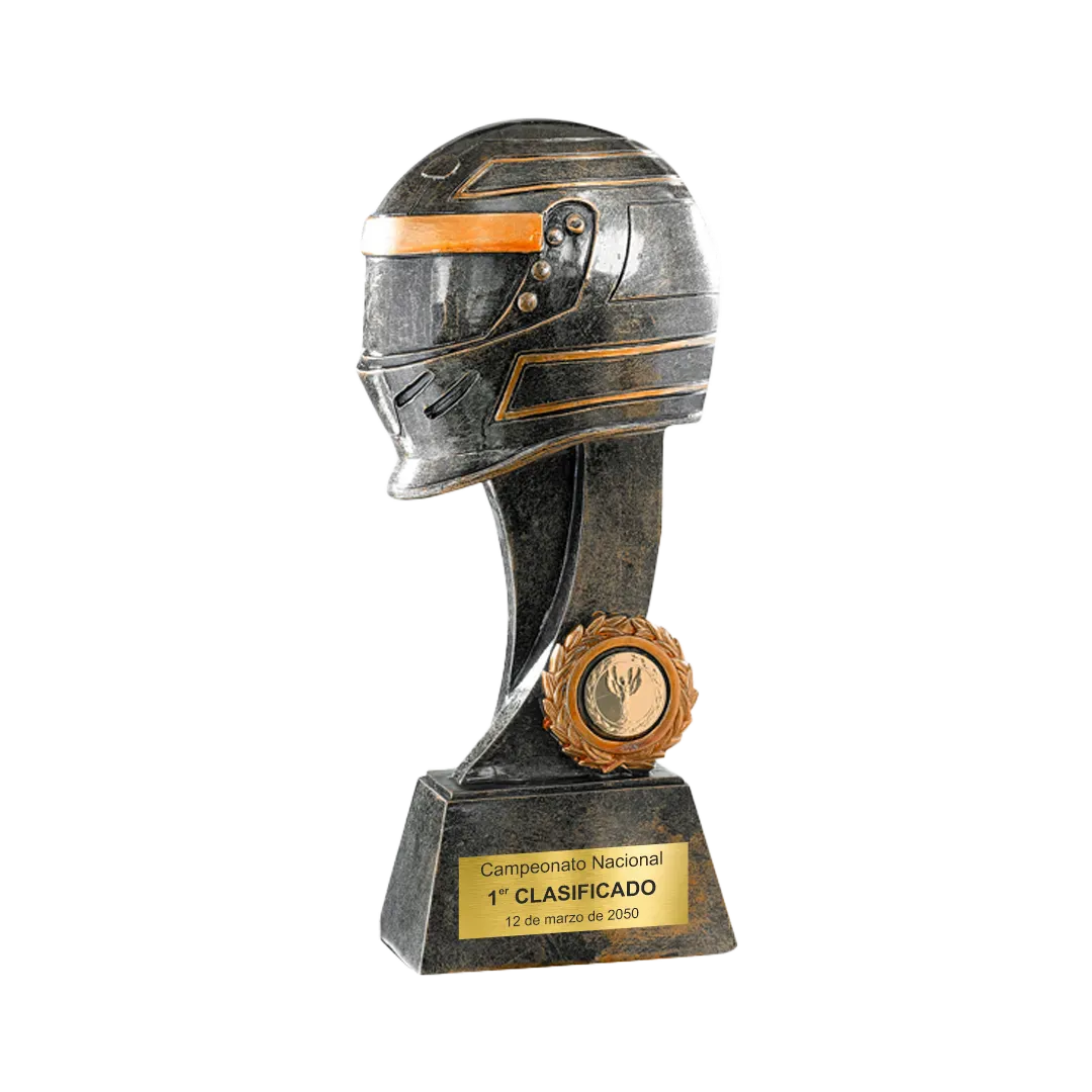Trofeo alegórico de resina Kappos ejemplo