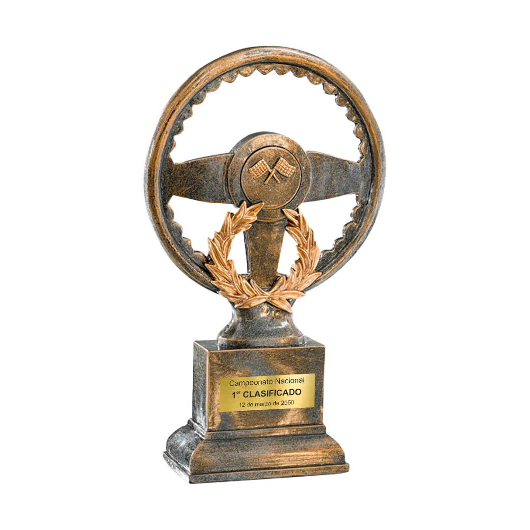 Trofeo alegórico de resina Kerion ejemplo