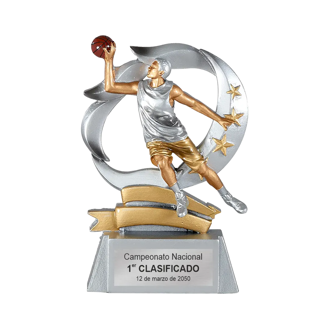 Trofeo alegórico de resina Lyxion ejemplo