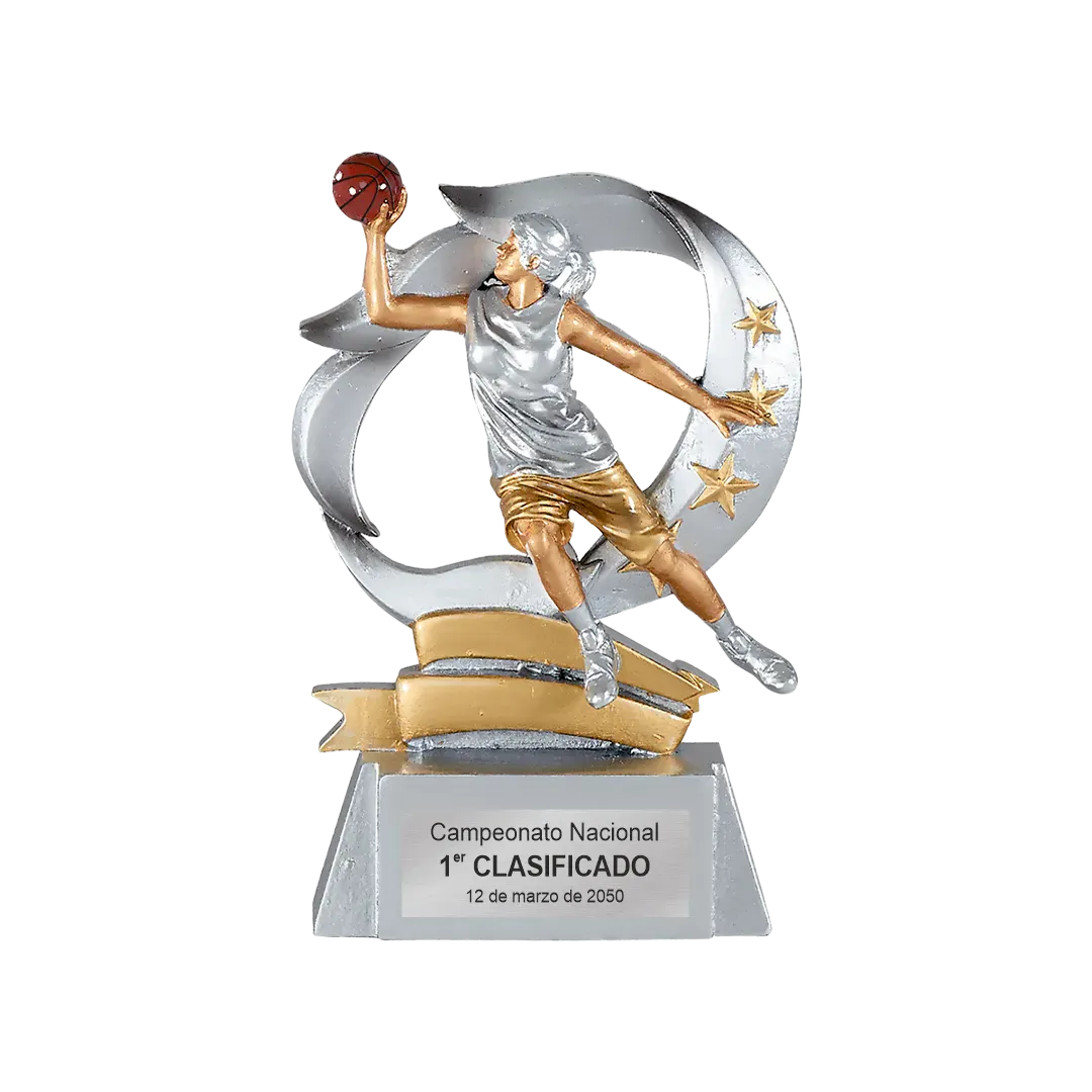 Trofeo alegórico de resina Meleon ejemplo