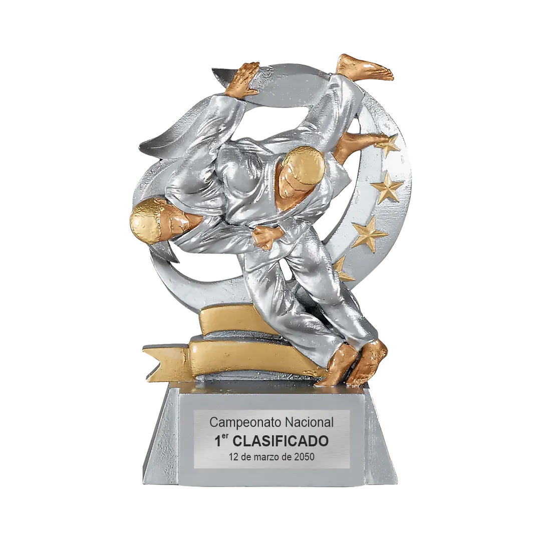 Trofeo alegórico de resina Myronox ejemplo