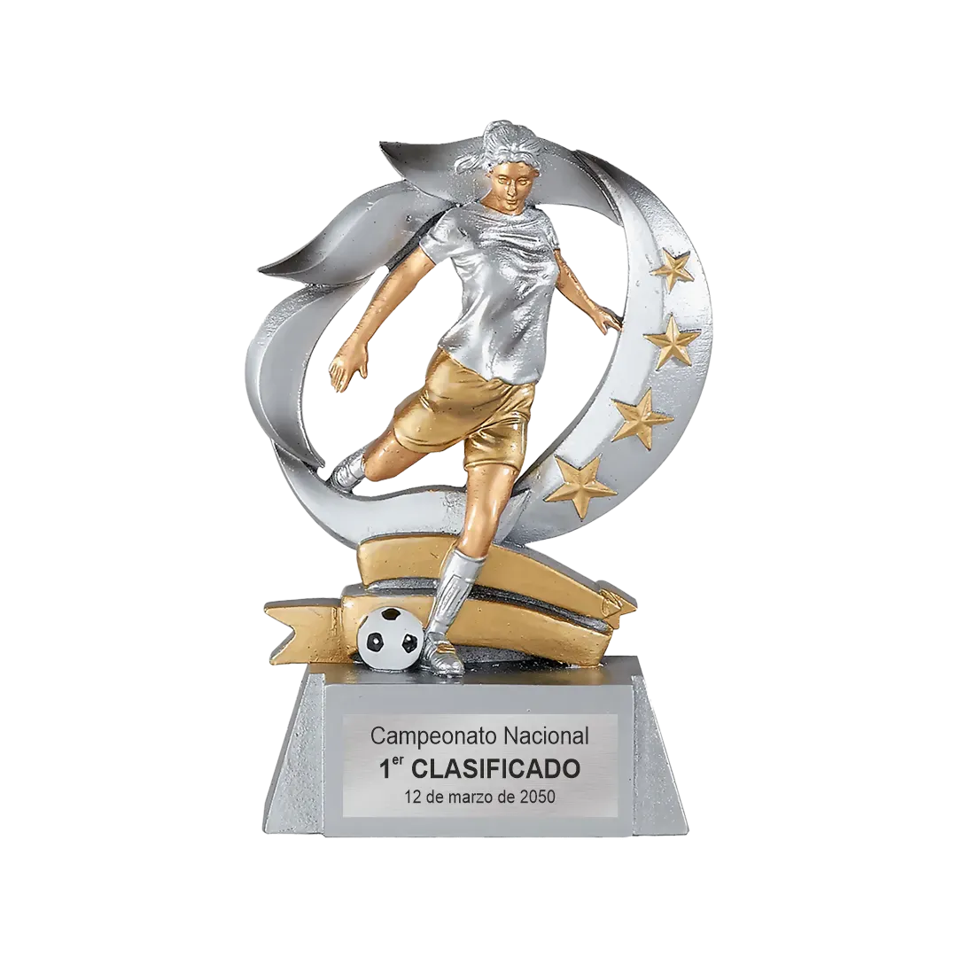 Trofeo alegórico de resina Nemoris ejemplo