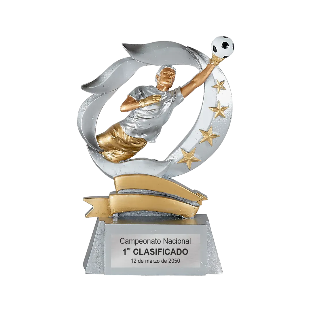Trofeo alegórico de resina Nurex ejemplo