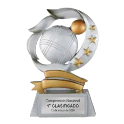 Trofeo alegórico de resina Nymaros ejemplo
