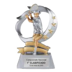 Trofeo alegórico de resina Omegon ejemplo