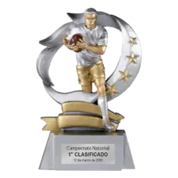 Trofeo alegórico de resina Omyra ejemplo