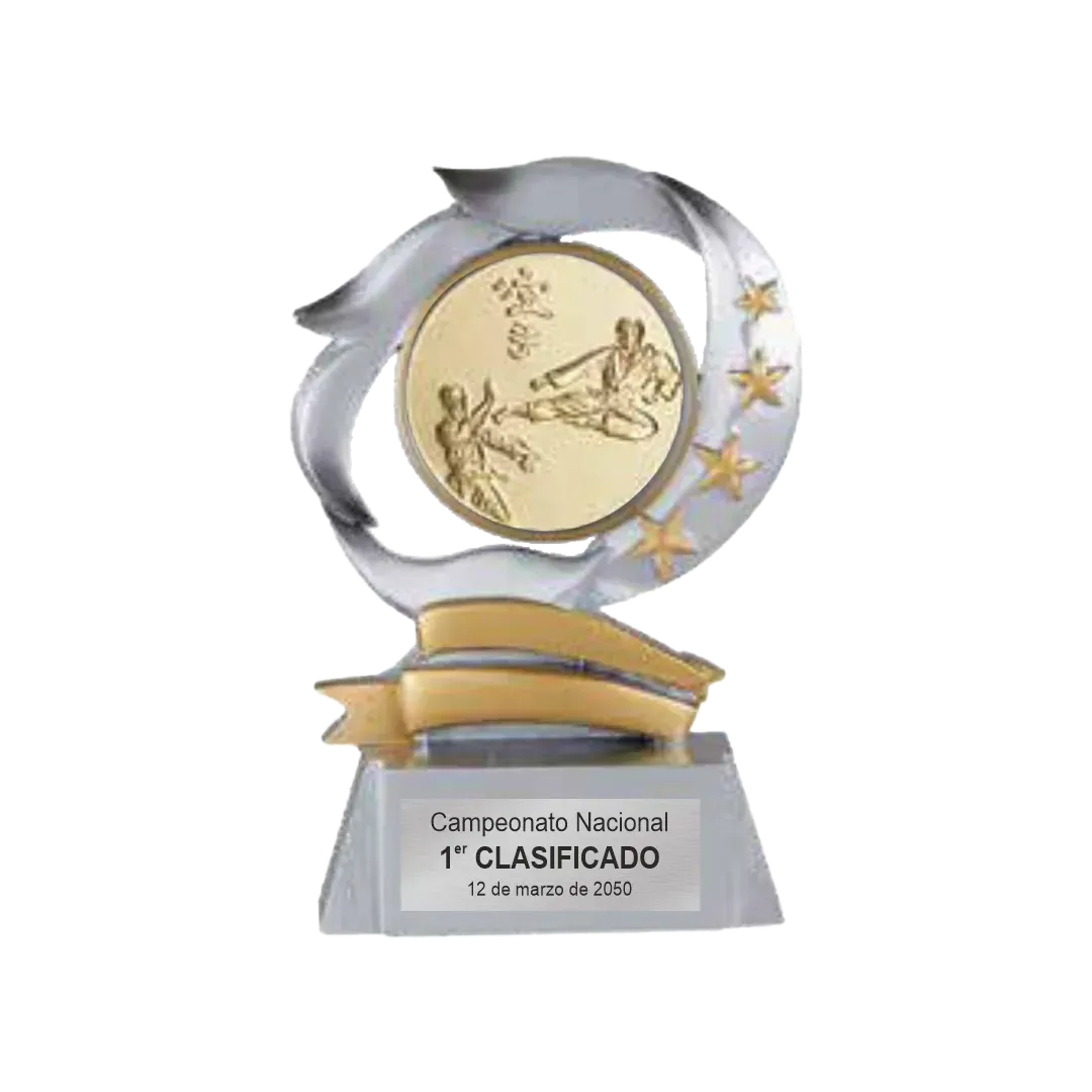 Trofeo alegórico de resina Oxaron ejemplo