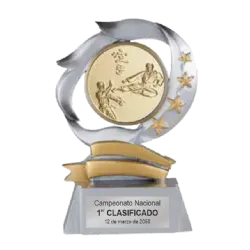 Trofeo alegórico de resina Oxaron ejemplo