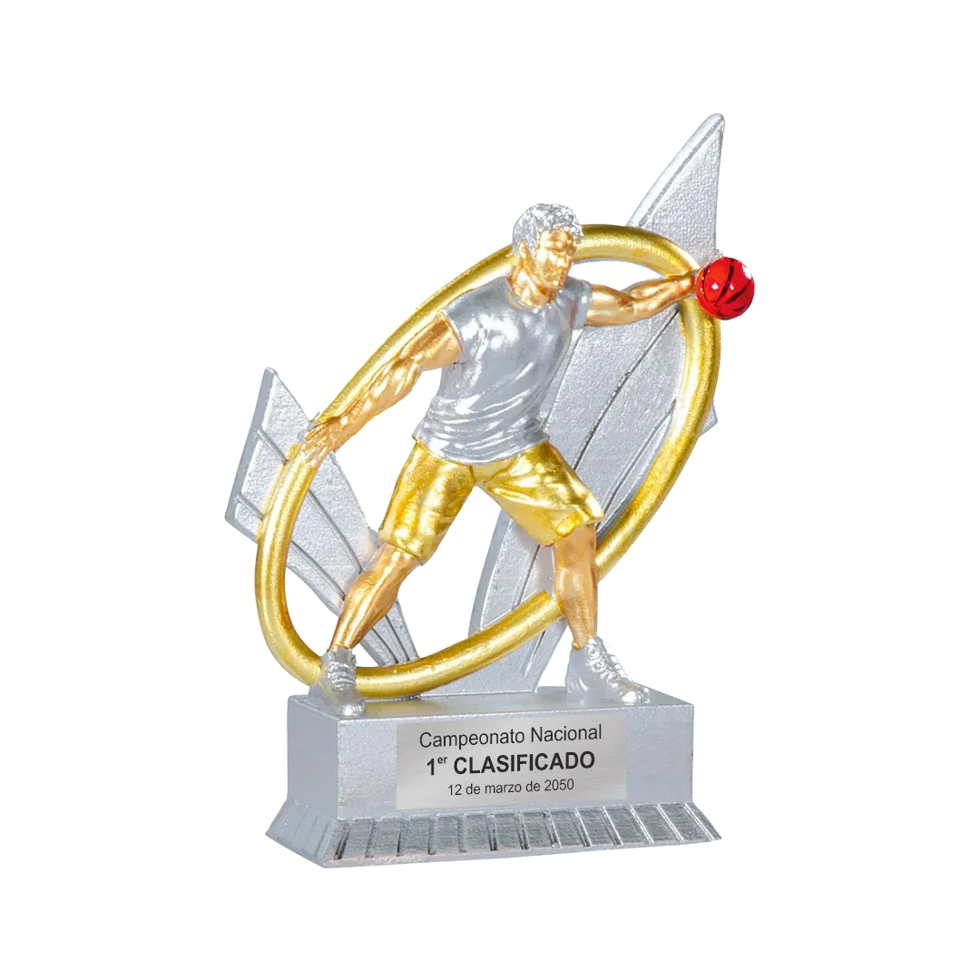 Trofeo alegórico de resina Pheros ejemplo