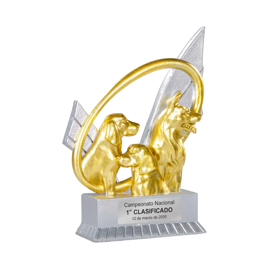 Trofeo alegórico de resina Pireon ejemplo