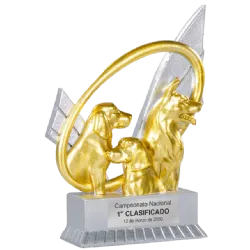 Trofeo alegórico de resina Pireon ejemplo