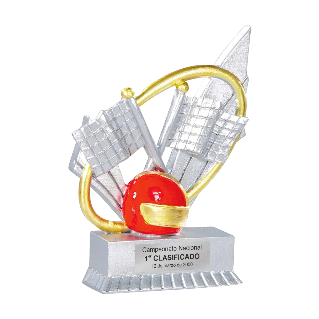 Trofeo alegórico de resina Psilon