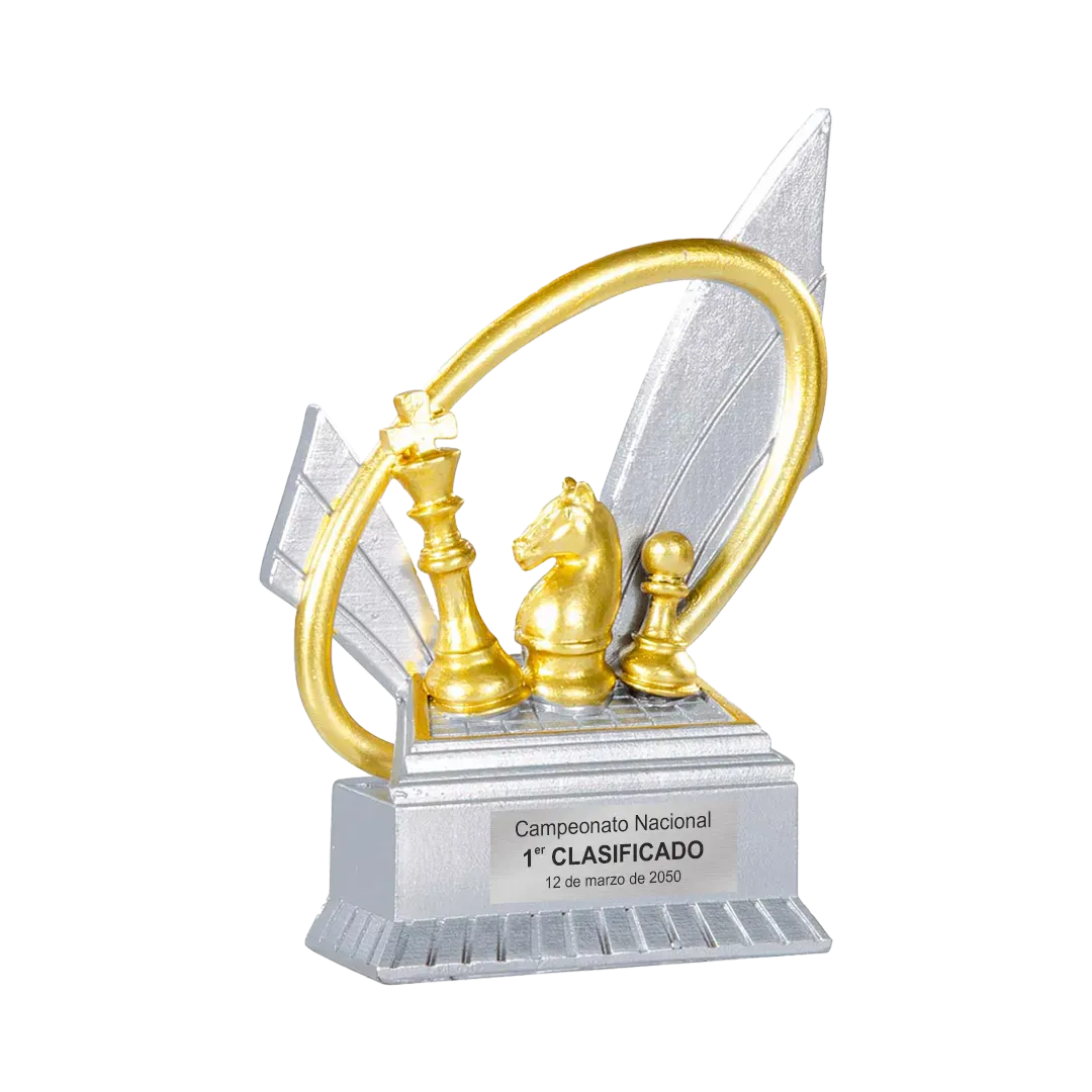 Trofeo alegórico de resina Rhotor ejemplo