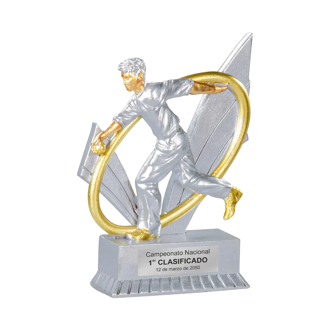 Trofeo alegórico de resina Thelos ejemplo