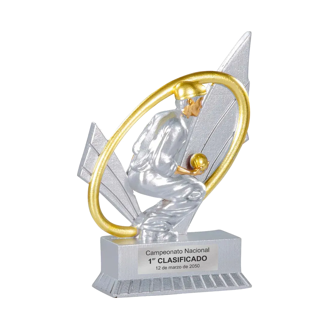 Trofeo alegórico de resina Themax ejemplo