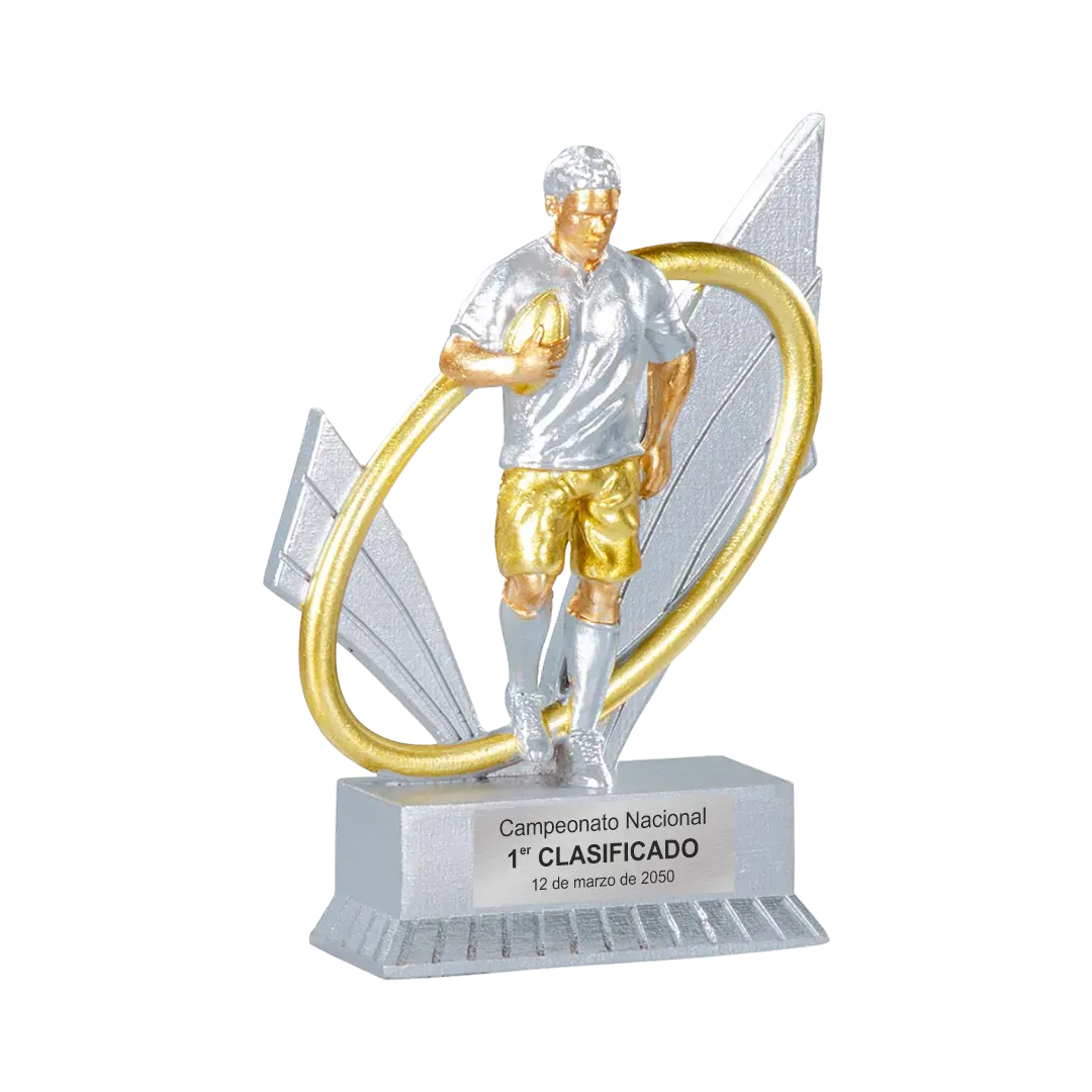 Trofeo alegórico de resina Upsar ejemplo