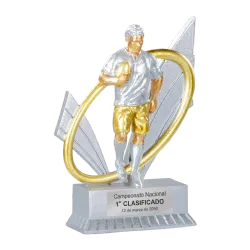 Trofeo alegórico de resina Upsar ejemplo