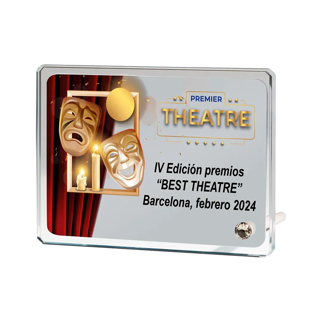 Trofeo de cristal sublimación Aries doradus ejemplo