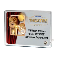 Trofeo de cristal sublimación Aries doradus ejemplo
