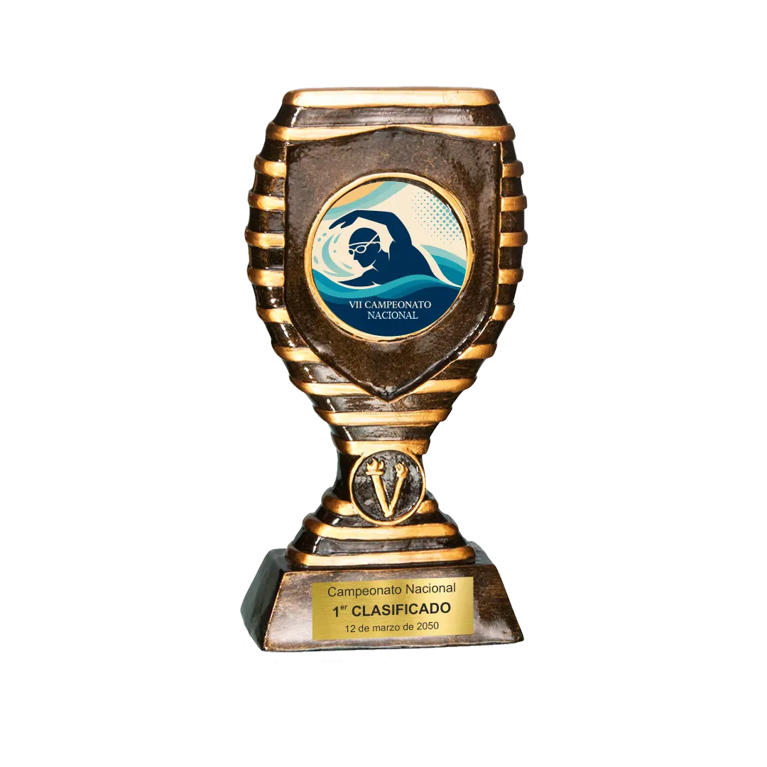 Trofeos de resina personalizable Alfaro ejemplo