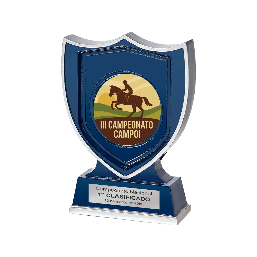 Trofeos de resina personalizable Alpharis ejemplo
