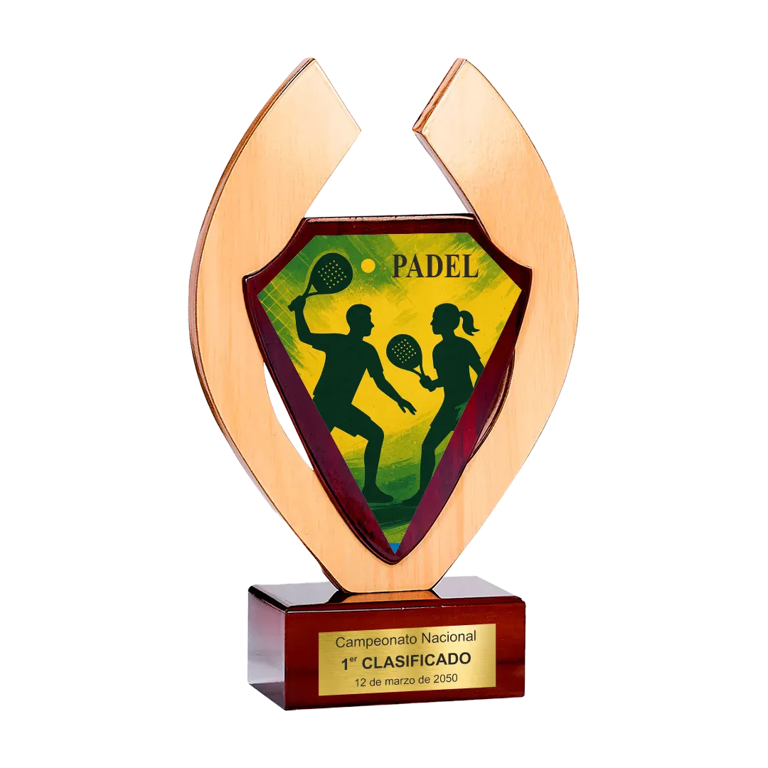 Trofeo de madera Capricornus borealis ejemplo