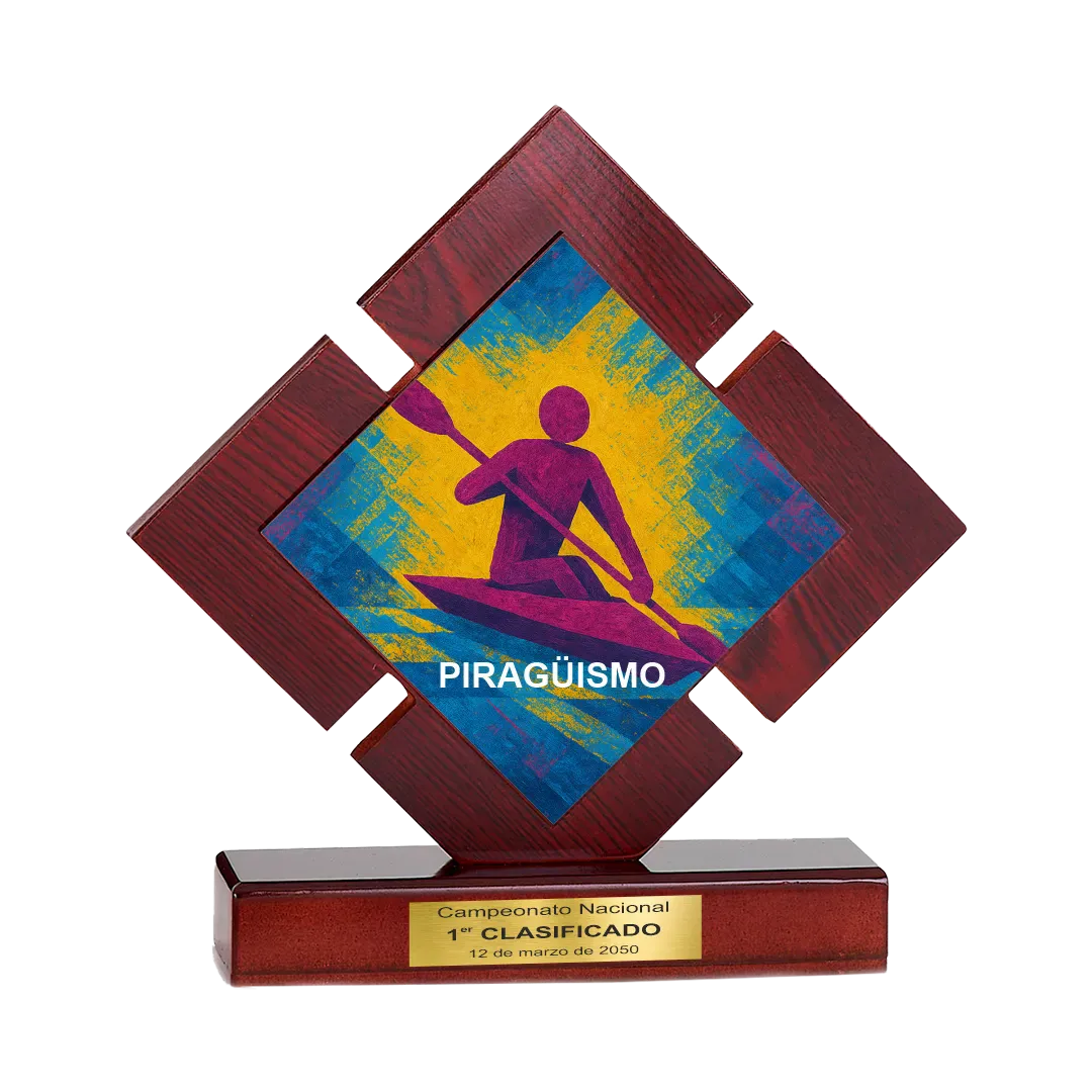 Trofeo de madera Capricornus australis ejemplo