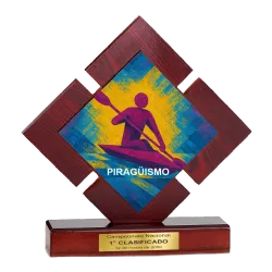 Trofeo de madera Capricornus australis ejemplo