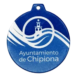 Medalla de sublimación Azurita 50mm delantera ejemplo