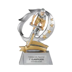Trofeo alegórico de resina Orygos ejemplo