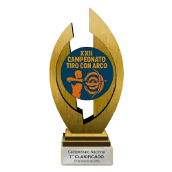 Trofeo de participación personalizable Calamardo de madera ejemplo