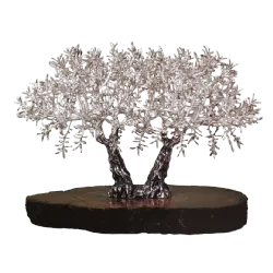 Ref. 2 - Trofeo alegórico personalizado doble Olivo Skogul 20x22cm