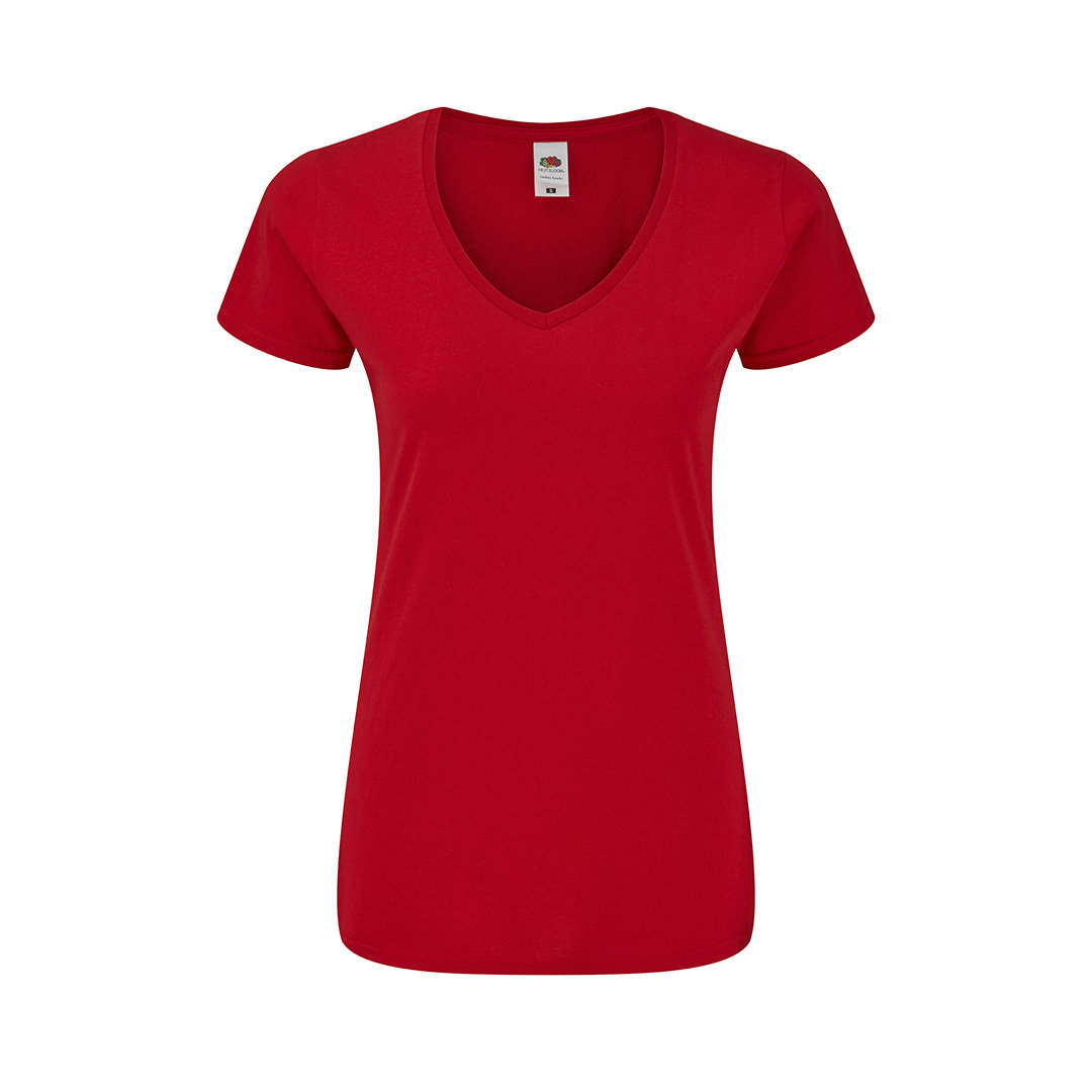 Ref. 23 - Camiseta Mujer Color Iconic V-Neck_1484 - ROJO | XL
